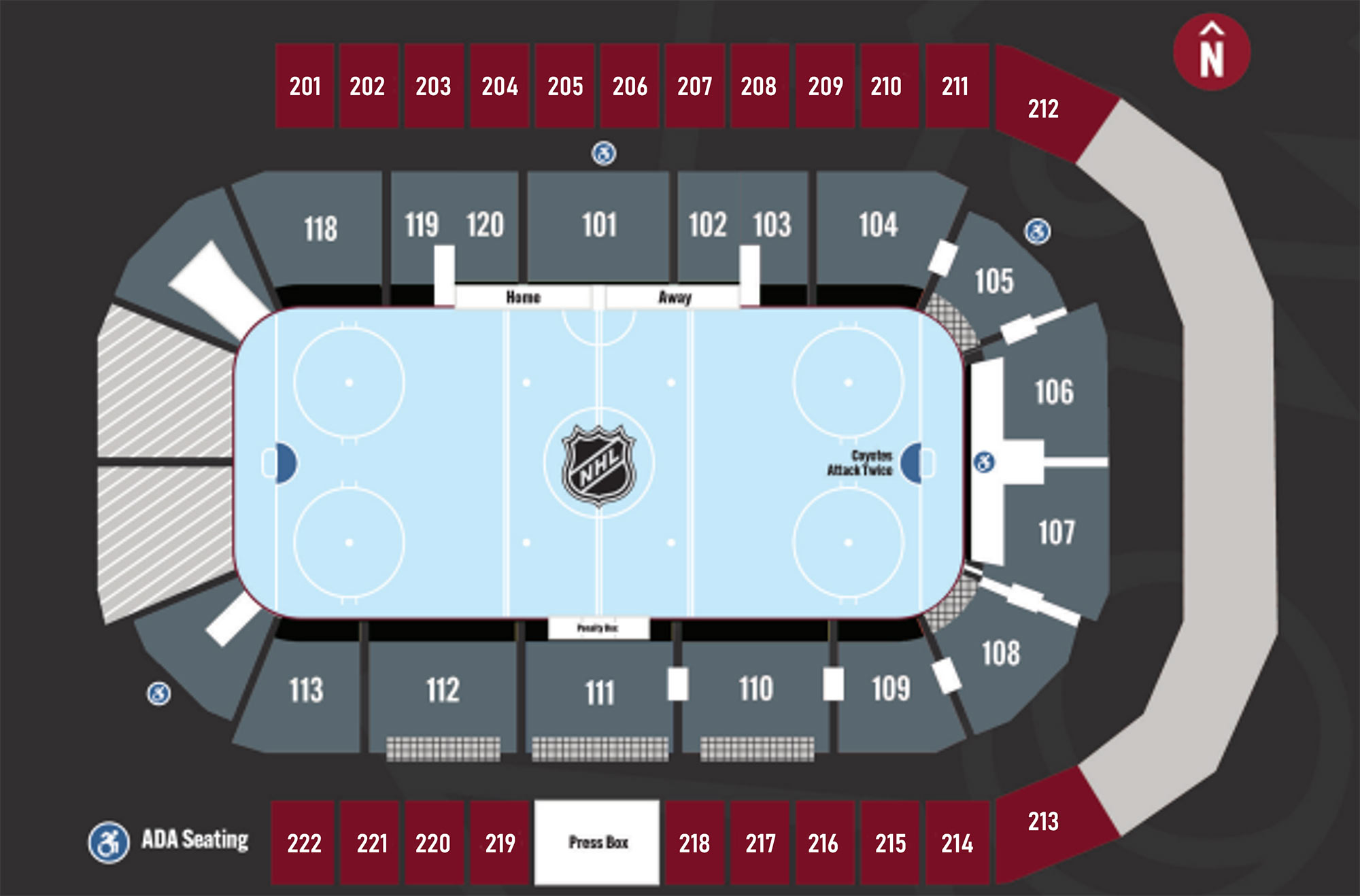 Gila River Arena / Arizona Coyotes Suite Map and Seating Chart